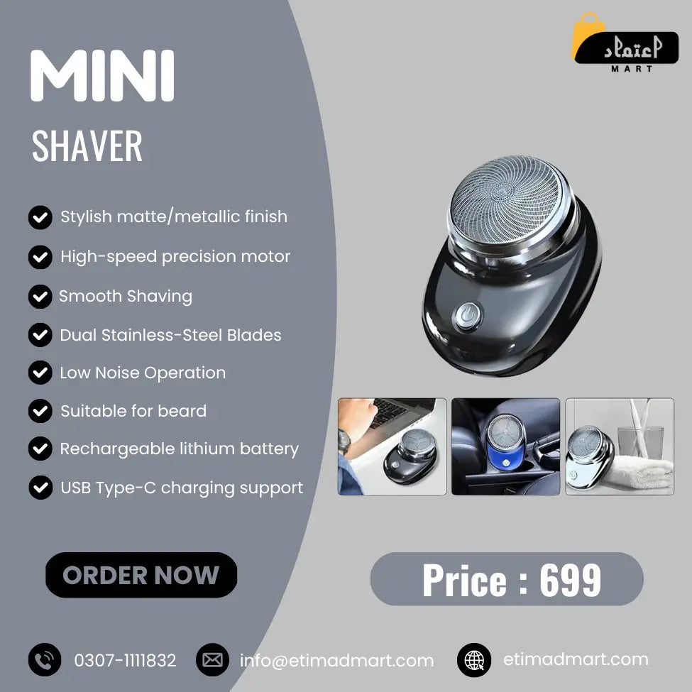 Mini Shaver – Pocket-Sized Power for a Smooth Shave Anywhere!