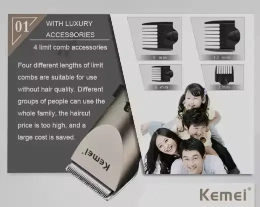Kemei KM-1627  Beard & Hair Trimmer for Home & Salon