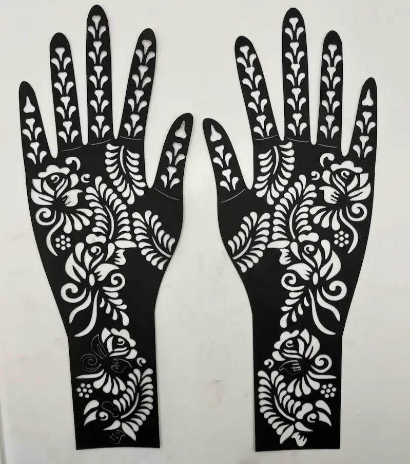 Reusable Full Hand Henna Stencil Stickers – Arabic Bridal Mehndi Design